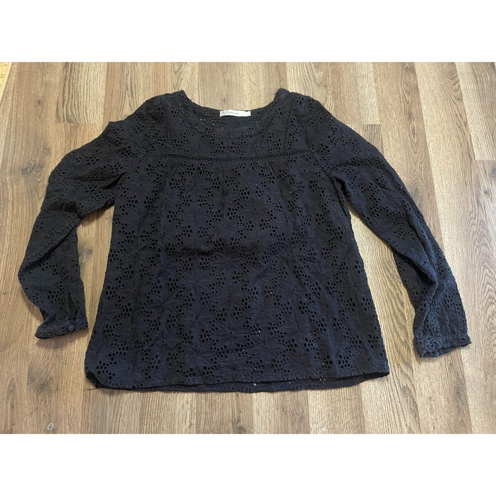 Laffaire Shirt, Women's Size Large, Black, See Through, Long Sleeve